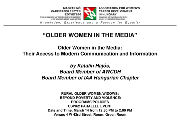 older women in the media older women in the media