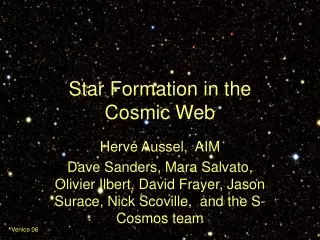 Star Formation in the  Cosmic Web