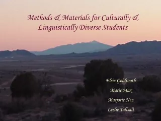 Methods &amp; Materials for Culturally &amp; Linguistically Diverse Students