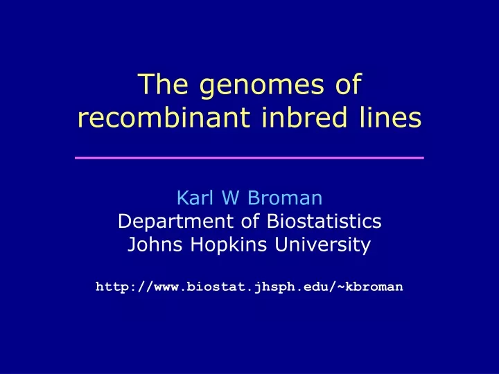 the genomes of recombinant inbred lines