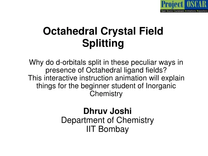 dhruv joshi department of chemistry iit bombay