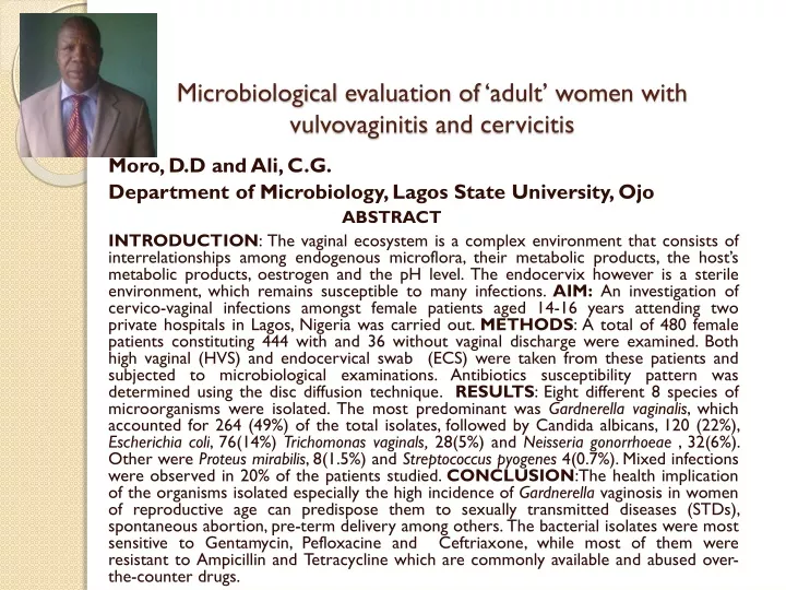 microbiological evaluation of adult women with vulvovaginitis and cervicitis