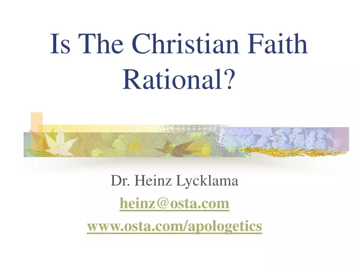 is the christian faith rational