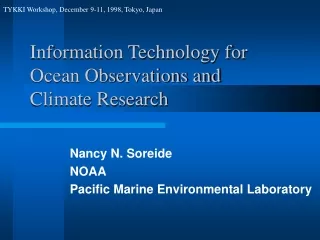 Information Technology for Ocean Observations and  Climate Research