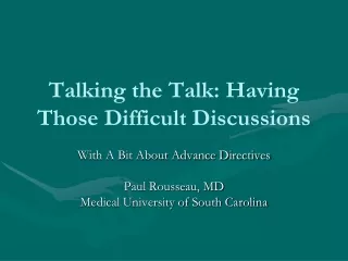 Talking the Talk: Having Those Difficult Discussions