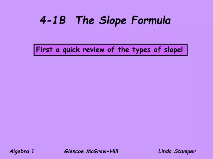 4 1b the slope formula