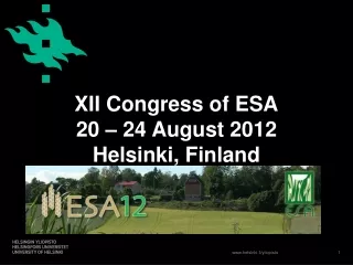 XII Congress of ESA 20 – 24 August 2012 Helsinki, Finland