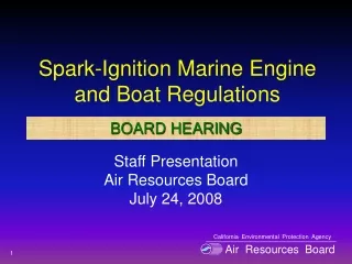 Spark-Ignition Marine Engine and Boat Regulations