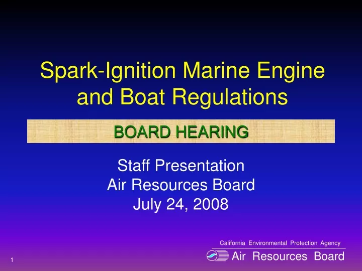 spark ignition marine engine and boat regulations