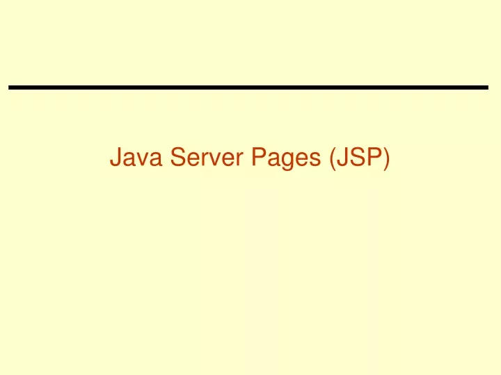 java server pages jsp