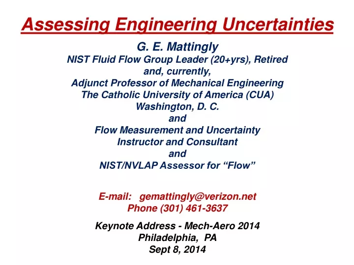 assessing engineering uncertainties