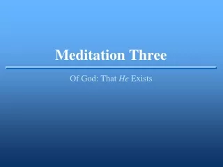 Meditation Three