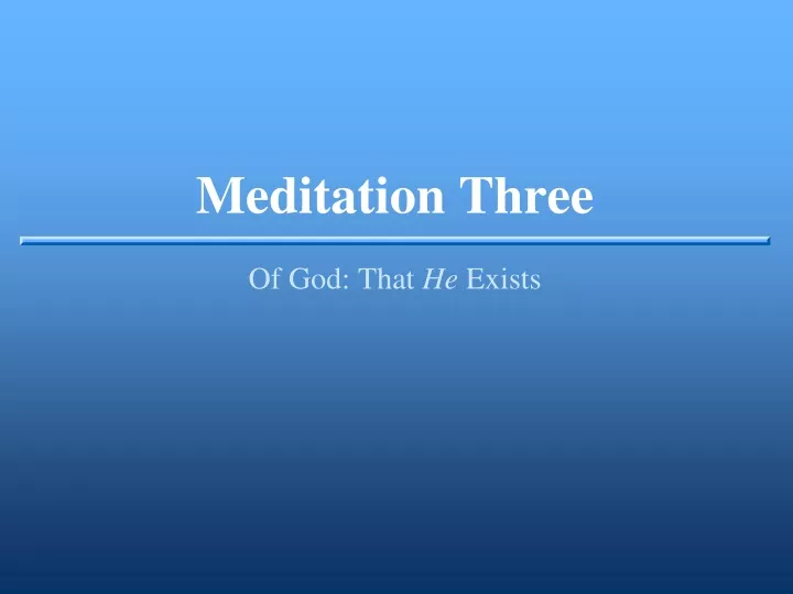 meditation three