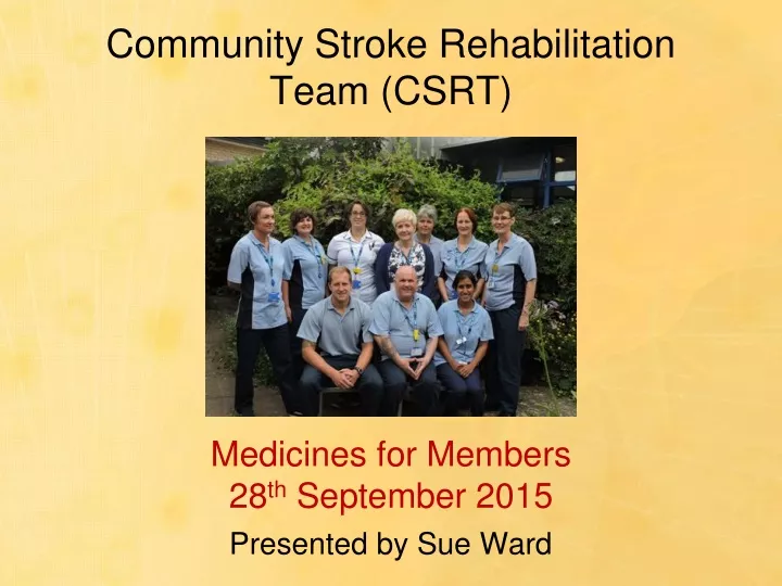 community stroke rehabilitation team csrt