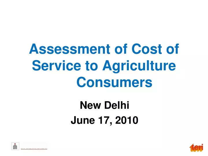 assessment of cost of service to agriculture consumers