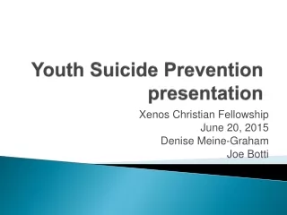 Youth Suicide Prevention presentation