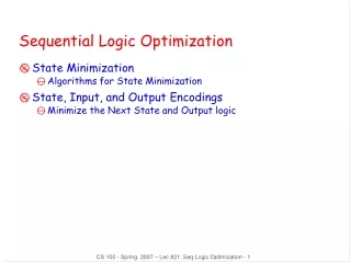 Sequential Logic Optimization