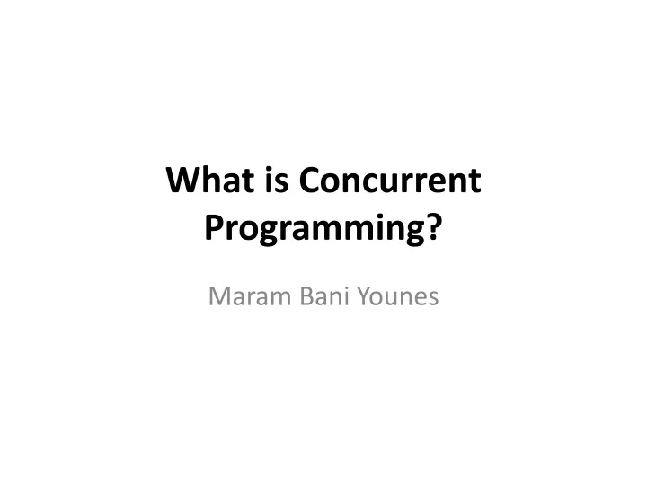 what is concurrent programming