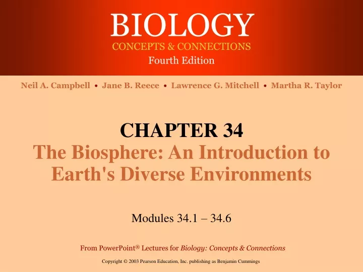 chapter 34 the biosphere an introduction to earth s diverse environments