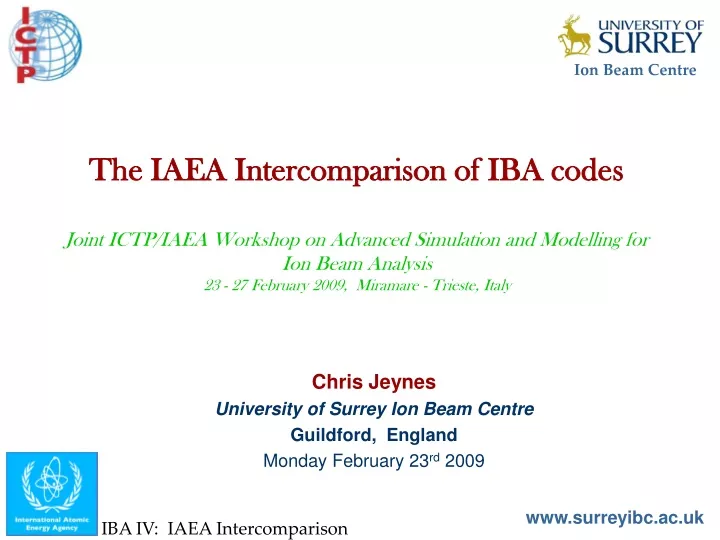 the iaea intercomparison of iba codes joint ictp