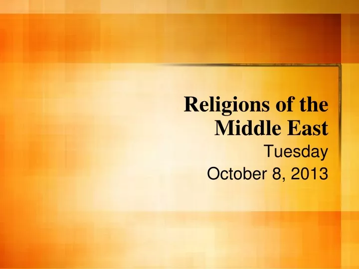 religions of the middle east
