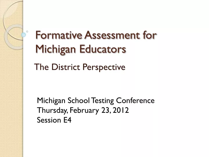 formative assessment for michigan educators