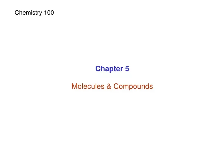 chemistry 100