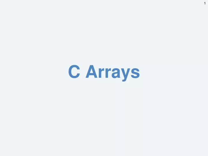 c arrays