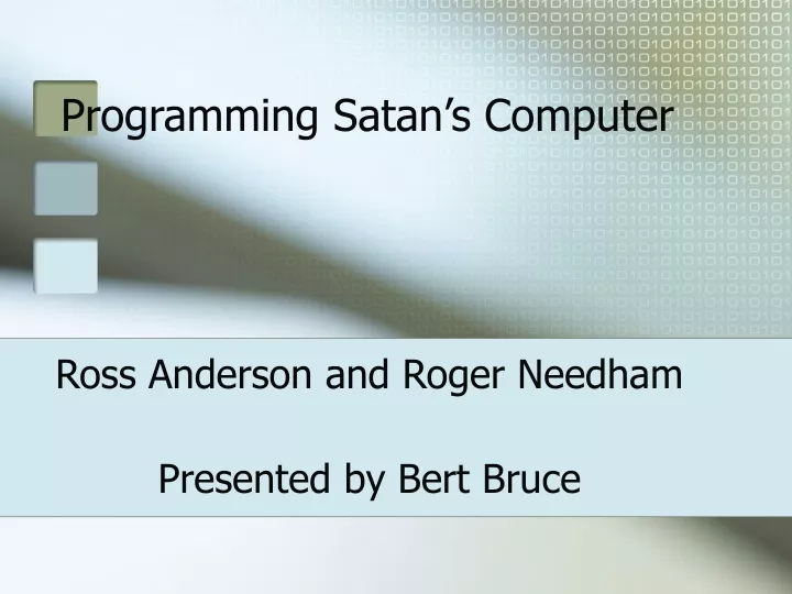 programming satan s computer