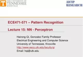 ECE471-571 – Pattern Recognition Lecture 15: NN - Perceptron