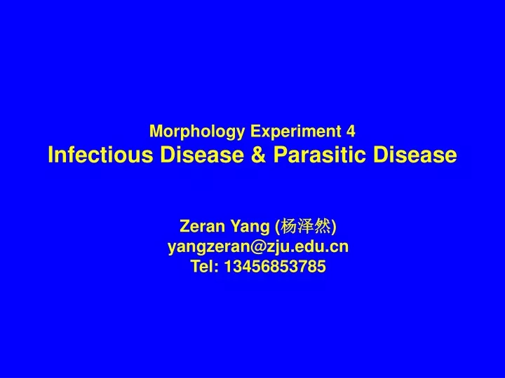 morphology experiment 4 infectious disease parasitic disease