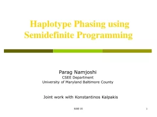 Haplotype Phasing using Semidefinite Programming