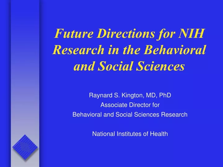 future directions for nih research