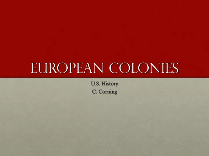 european colonies