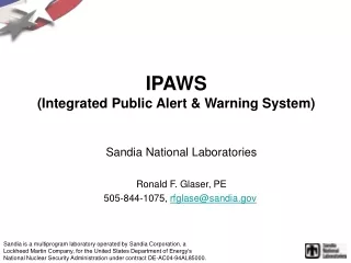 IPAWS (Integrated Public Alert &amp; Warning System)