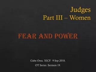Judges Part III – Women