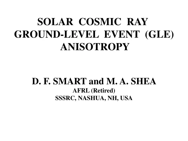 solar cosmic ray ground level event