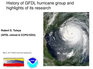 History of GFDL hurricane group and highlights of its research