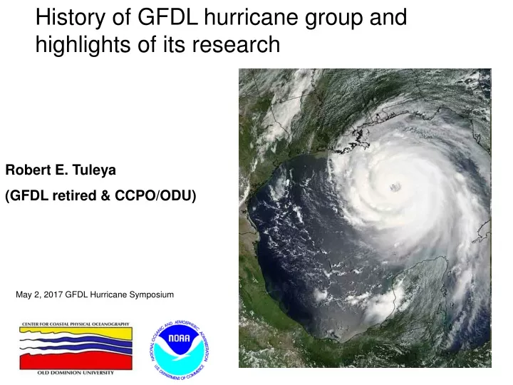 history of gfdl hurricane group and highlights