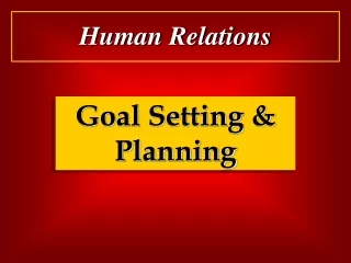 Goal Setting &amp; Planning