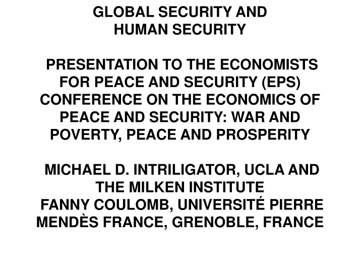 global security and human security presentation