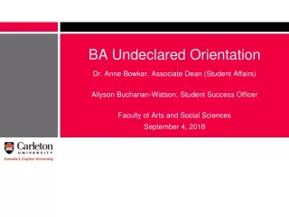 BA Undeclared Orientation