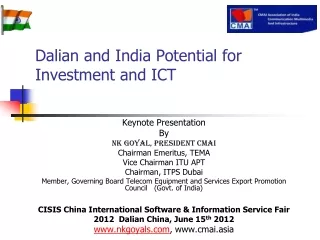 Dalian and India Potential for Investment and ICT