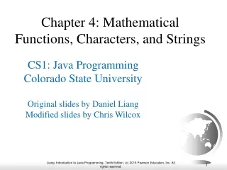 Chapter 4: Mathematical Functions, Characters, and Strings