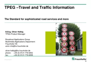 TPEG –Travel and Traffic Information