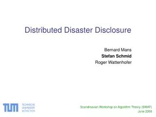 Distributed Disaster Disclosure