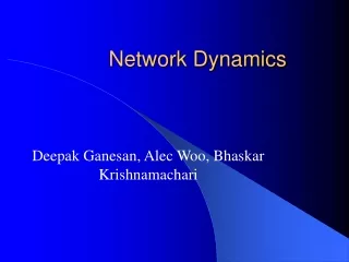 Network Dynamics