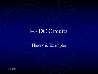 II–3 DC Circuits I