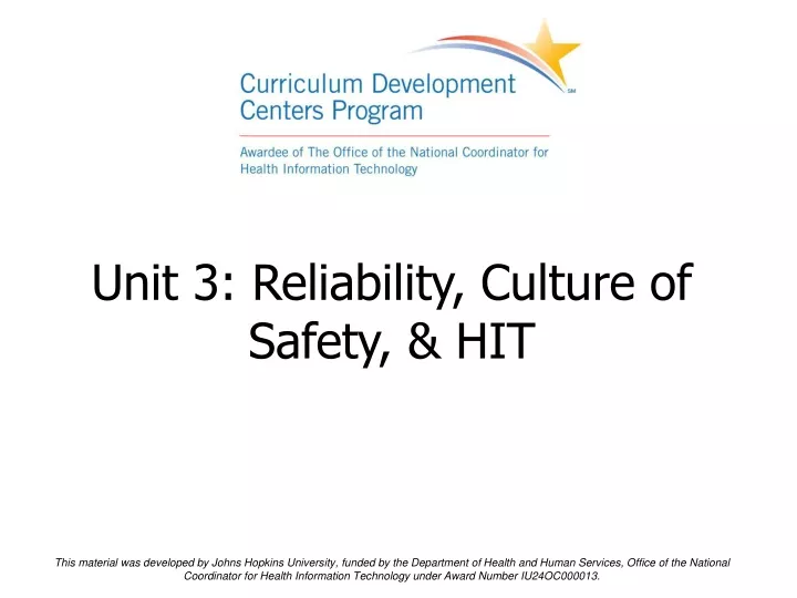 unit 3 reliability culture of safety hit