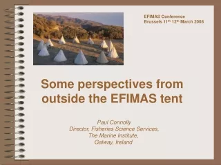 Some perspectives from  outside the EFIMAS tent  Paul Connolly